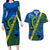 Solomon Island Crocodile and Shark Couples Matching Long Sleeve Bodycon Dress and Hawaiian Shirt Polynesian Pattern