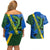 Solomon Island Crocodile and Shark Couples Matching Off Shoulder Short Dress and Hawaiian Shirt Polynesian Pattern