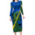 Solomon Island Crocodile and Shark Family Matching Long Sleeve Bodycon Dress and Hawaiian Shirt Polynesian Pattern