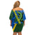 Solomon Island Crocodile and Shark Family Matching Off Shoulder Short Dress and Hawaiian Shirt Polynesian Pattern