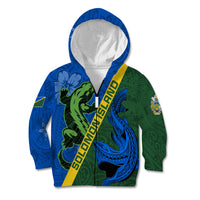 Solomon Island Crocodile and Shark Kid Hoodie Polynesian Pattern