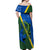 Solomon Island Crocodile and Shark Off Shoulder Maxi Dress Polynesian Pattern