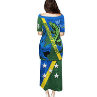 Solomon Island Crocodile and Shark Puletasi Polynesian Pattern