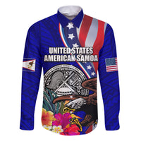 Personalised American Samoa and United States Family Matching Puletasi and Hawaiian Shirt Bald Eagle and Seal Hibiscus Polynesian Pattern