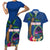 Guam Liberation Day 80th Anniversary Couples Matching Short Sleeve Bodycon Dress and Hawaiian Shirt Palm Tree and Seal Artwork Hibiscus Polynesian Pattern