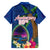 Guam Liberation Day 80th Anniversary Hawaiian Shirt Palm Tree and Seal Artwork Hibiscus Polynesian Pattern