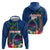 Guam Liberation Day 80th Anniversary Hoodie Palm Tree and Seal Artwork Hibiscus Polynesian Pattern