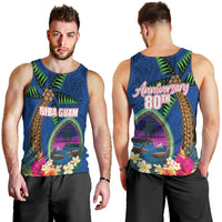 Guam Liberation Day 80th Anniversary Men Tank Top Palm Tree and Seal Artwork Hibiscus Polynesian Pattern