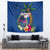 Guam Liberation Day 80th Anniversary Tapestry Palm Tree and Seal Artwork Hibiscus Polynesian Pattern