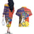 Philippines Kadayawan Couples Matching Off The Shoulder Long Sleeve Dress and Hawaiian Shirt Filipino Eagle Durian with Polynesian and Igorots Pattern