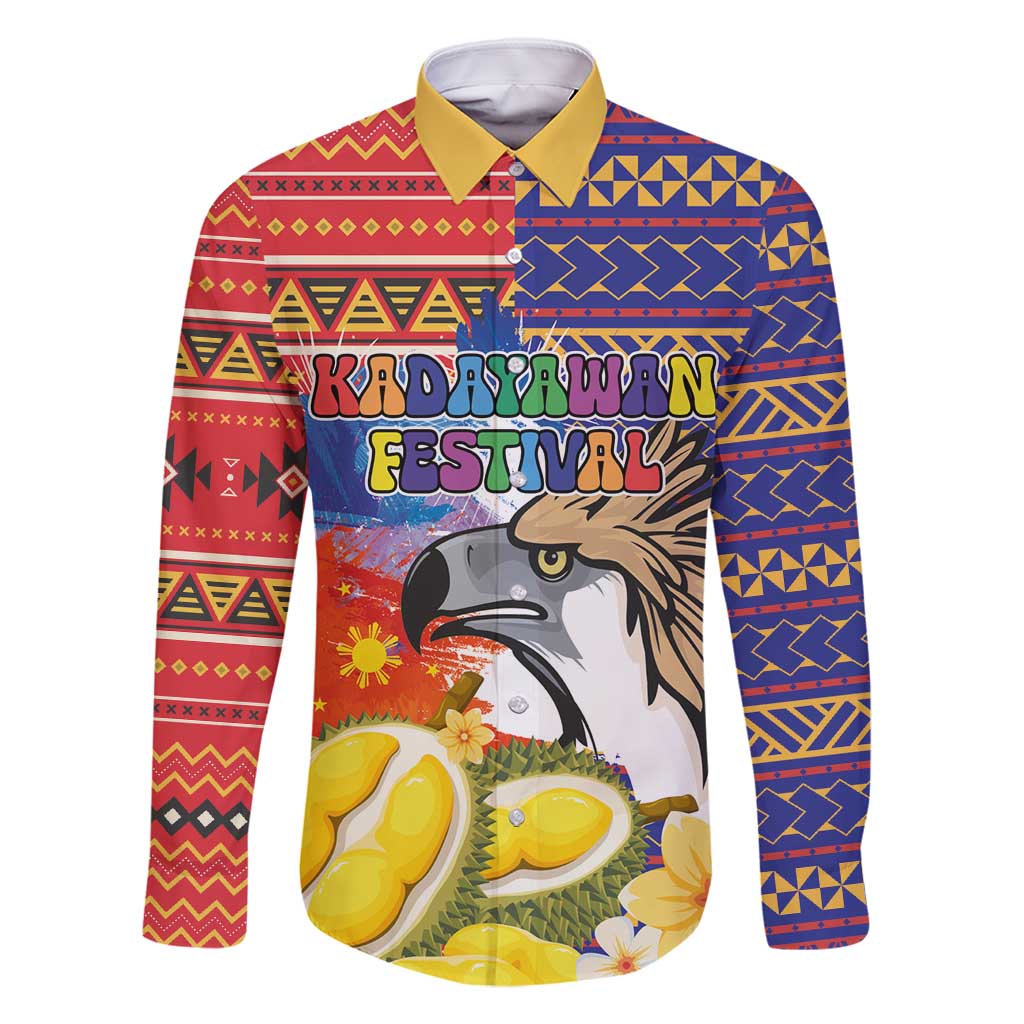 Philippines Kadayawan Family Matching Off Shoulder Maxi Dress and Hawaiian Shirt Filipino Eagle Durian with Polynesian and Igorots Pattern