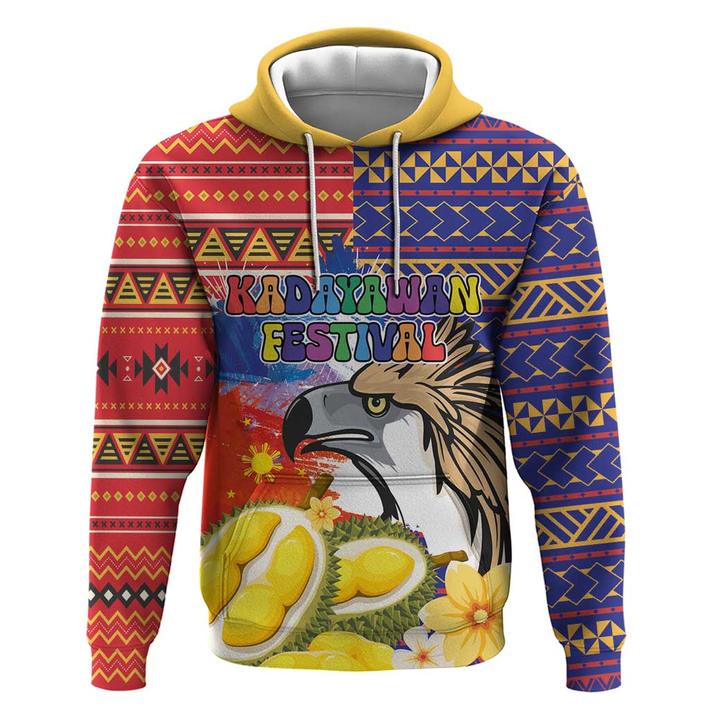 Philippines Kadayawan Hoodie Filipino Eagle Durian with Polynesian and Igorots Pattern