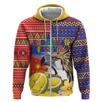 Philippines Kadayawan Hoodie Filipino Eagle Durian with Polynesian and Igorots Pattern