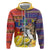 Philippines Kadayawan Zip Hoodie Filipino Eagle Durian with Polynesian and Igorots Pattern