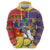 Philippines Kadayawan Zip Hoodie Filipino Eagle Durian with Polynesian and Igorots Pattern