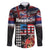 Hawaii Statehood Day Family Matching Long Sleeve Bodycon Dress and Hawaiian Shirt 50th state of the United States Kakau Tattoos and Hibiscus Grunge - Polynesian Pride