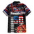 Hawaii Statehood Day Family Matching Short Sleeve Bodycon Dress and Hawaiian Shirt 50th state of the United States Kakau Tattoos and Hibiscus Grunge - Polynesian Pride