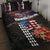 Hawaii Statehood Day Quilt Bed Set 50th state of the United States Kakau Tattoos and Hibiscus Grunge - Polynesian Pride