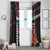 Hawaii Statehood Day Window Curtain 50th state of the United States Kakau Tattoos and Hibiscus Grunge - Polynesian Pride