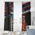 Hawaii Statehood Day Window Curtain 50th state of the United States Kakau Tattoos and Hibiscus Grunge - Polynesian Pride