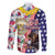 Hawaii and United States Together Family Matching Long Sleeve Bodycon Dress and Hawaiian Shirt Seal of Hawaii and Bald Eagle - Polynesian Pride