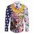 Hawaii and United States Together Family Matching Short Sleeve Bodycon Dress and Hawaiian Shirt Seal of Hawaii and Bald Eagle - Polynesian Pride