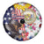 Hawaii and United States Together Spare Tire Cover Seal of Hawaii and Bald Eagle - Polynesian Pride