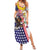 Hawaii and United States Together Summer Maxi Dress Seal of Hawaii and Bald Eagle - Polynesian Pride