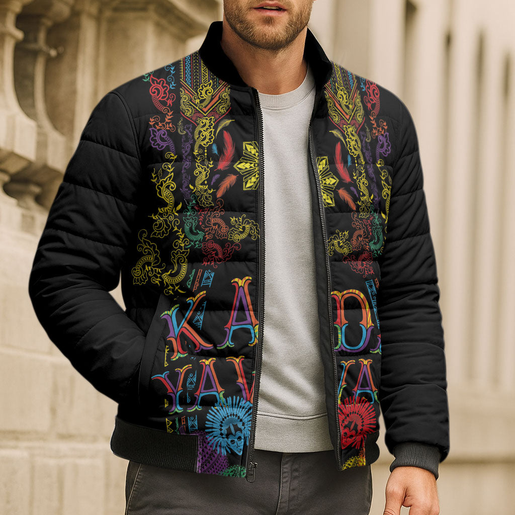 Philippines Kadayawan Festival Bomber Puffer Jacket Polynesian Tribal Art Barong Style