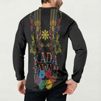 Philippines Kadayawan Festival Button Sweatshirt Polynesian Tribal Art Barong Style