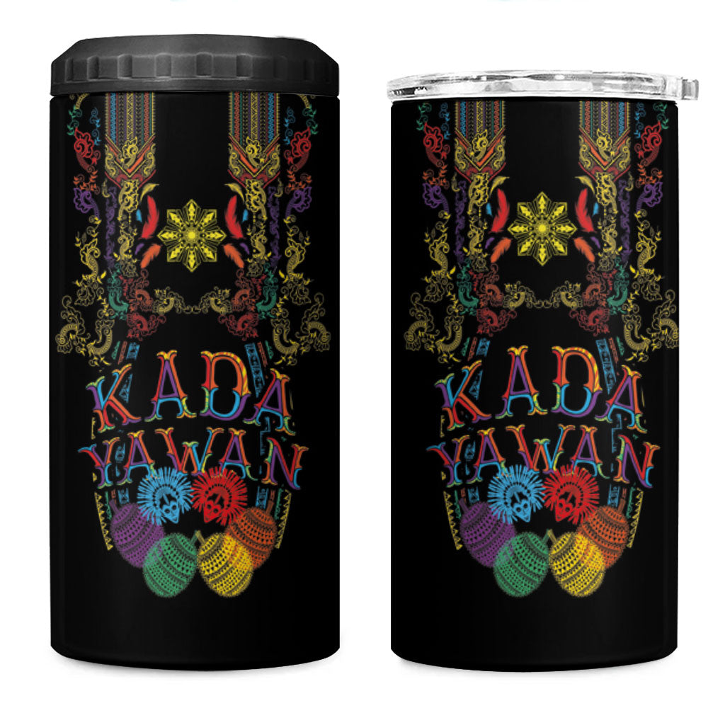 Philippines Kadayawan Festival 4 in 1 Can Cooler Tumbler Polynesian Tribal Art Barong Style