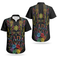 Philippines Kadayawan Festival Couples Matching Off Shoulder Short Dress and Hawaiian Shirt Polynesian Tribal Art Barong Style LT03 - Polynesian Pride