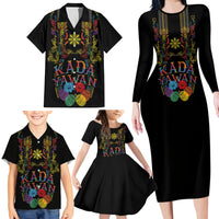 Philippines Kadayawan Festival Family Matching Long Sleeve Bodycon Dress and Hawaiian Shirt Polynesian Tribal Art Barong Style LT03 - Polynesian Pride