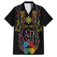 Philippines Kadayawan Festival Family Matching Long Sleeve Bodycon Dress and Hawaiian Shirt Polynesian Tribal Art Barong Style LT03 Dad's Shirt - Short Sleeve Black - Polynesian Pride