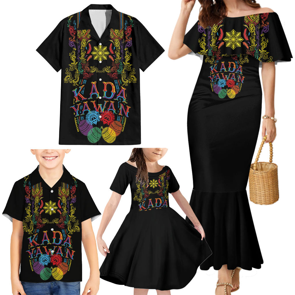 Philippines Kadayawan Festival Family Matching Mermaid Dress and Hawaiian Shirt Polynesian Tribal Art Barong Style LT03 - Polynesian Pride