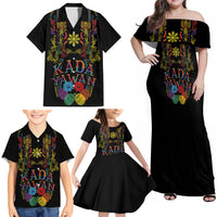 Philippines Kadayawan Festival Family Matching Off Shoulder Maxi Dress and Hawaiian Shirt Polynesian Tribal Art Barong Style LT03 - Polynesian Pride