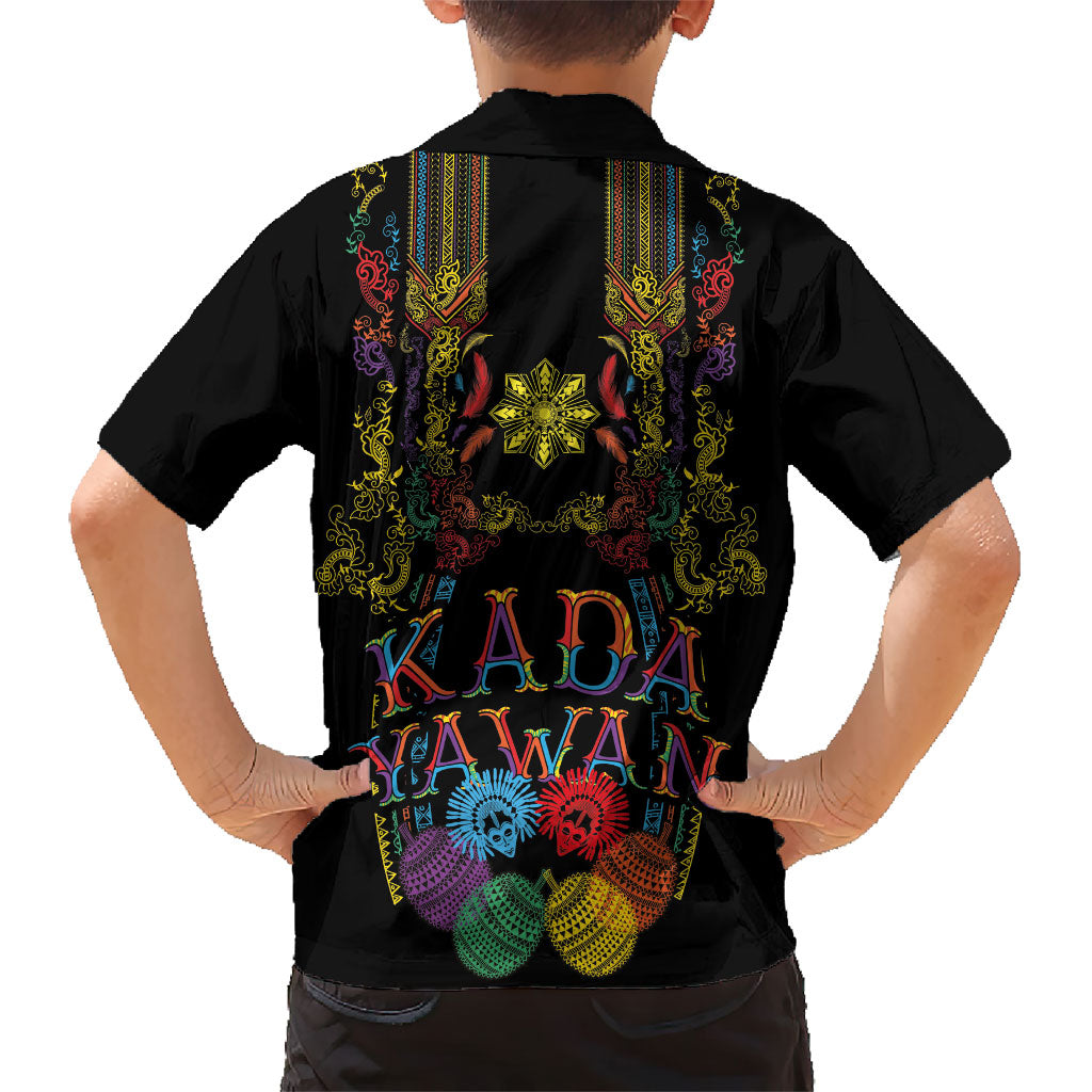 Philippines Kadayawan Festival Family Matching Off Shoulder Short Dress and Hawaiian Shirt Polynesian Tribal Art Barong Style LT03 - Polynesian Pride