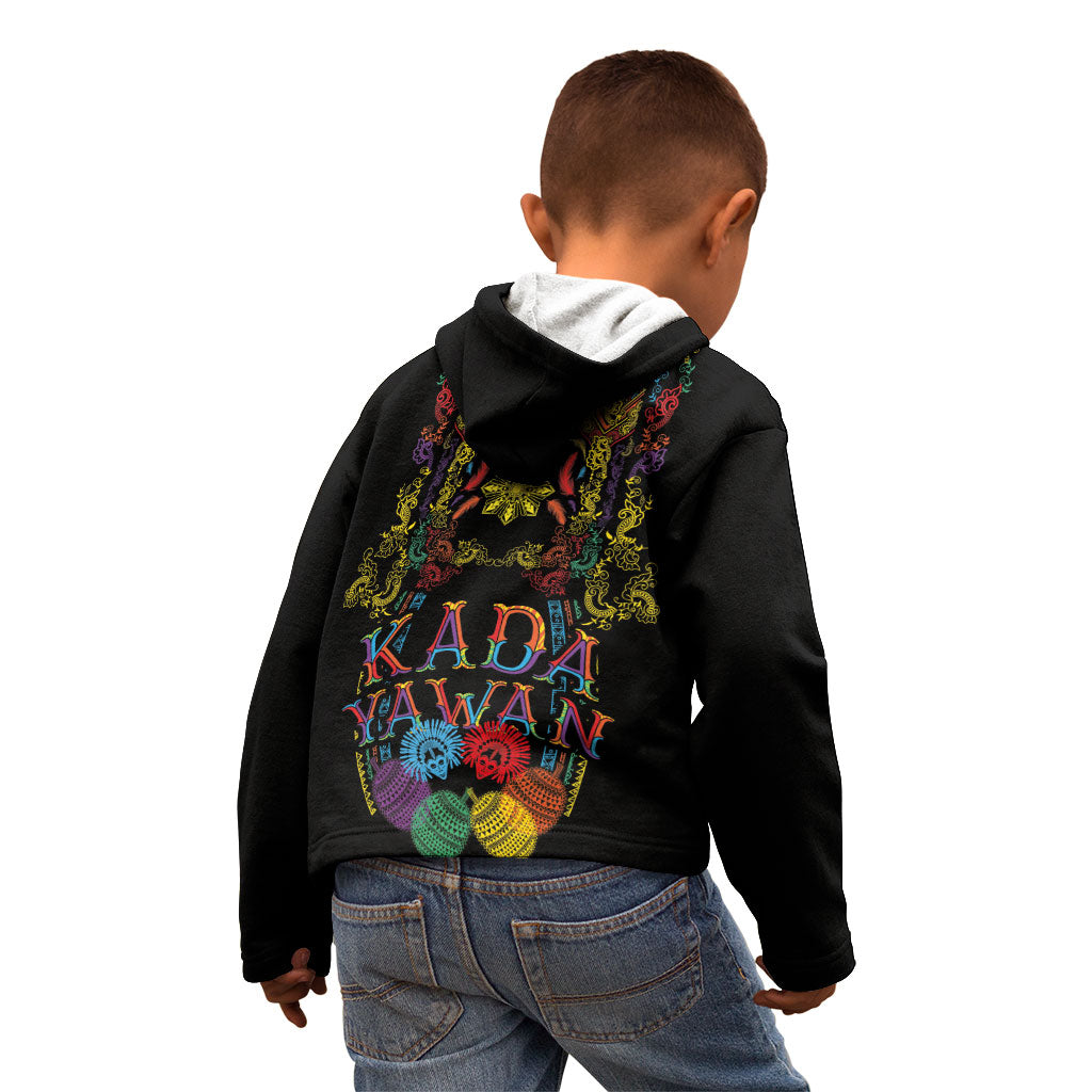 Philippines Kadayawan Festival Kid Hoodie Polynesian Tribal Art Barong Style