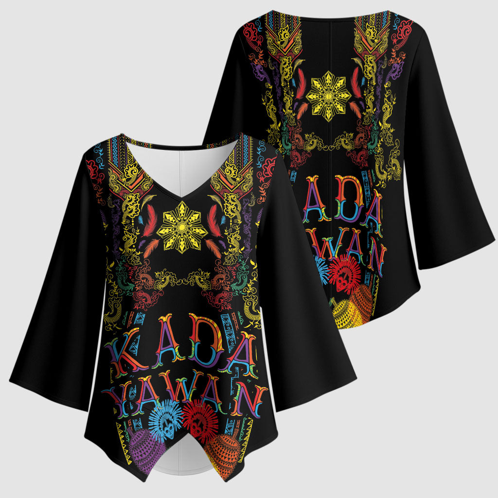 Philippines Kadayawan Festival Kimono Sleeve Blouse Polynesian Tribal Art Barong Style