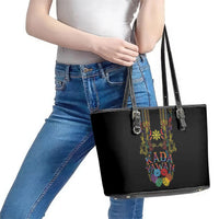 Philippines Kadayawan Festival Leather Tote Bag Polynesian Tribal Art Barong Style