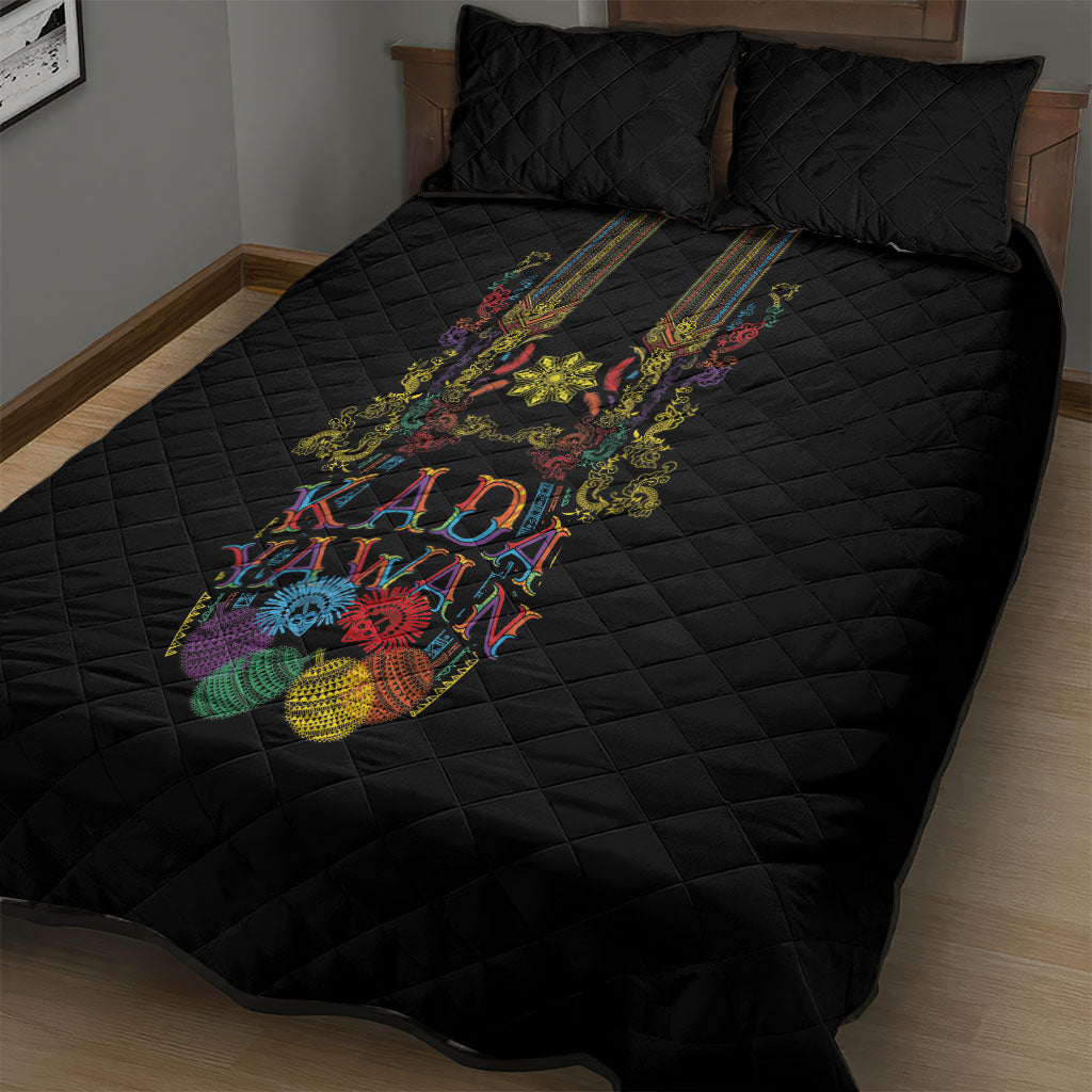 Philippines Kadayawan Festival Quilt Bed Set Polynesian Tribal Art Barong Style