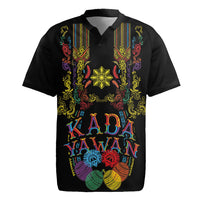 Philippines Kadayawan Festival Rugby Jersey Polynesian Tribal Art Barong Style LT03 Black - Polynesian Pride