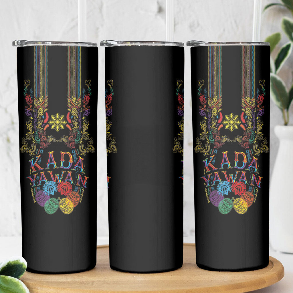 Philippines Kadayawan Festival Skinny Tumbler Polynesian Tribal Art Barong Style