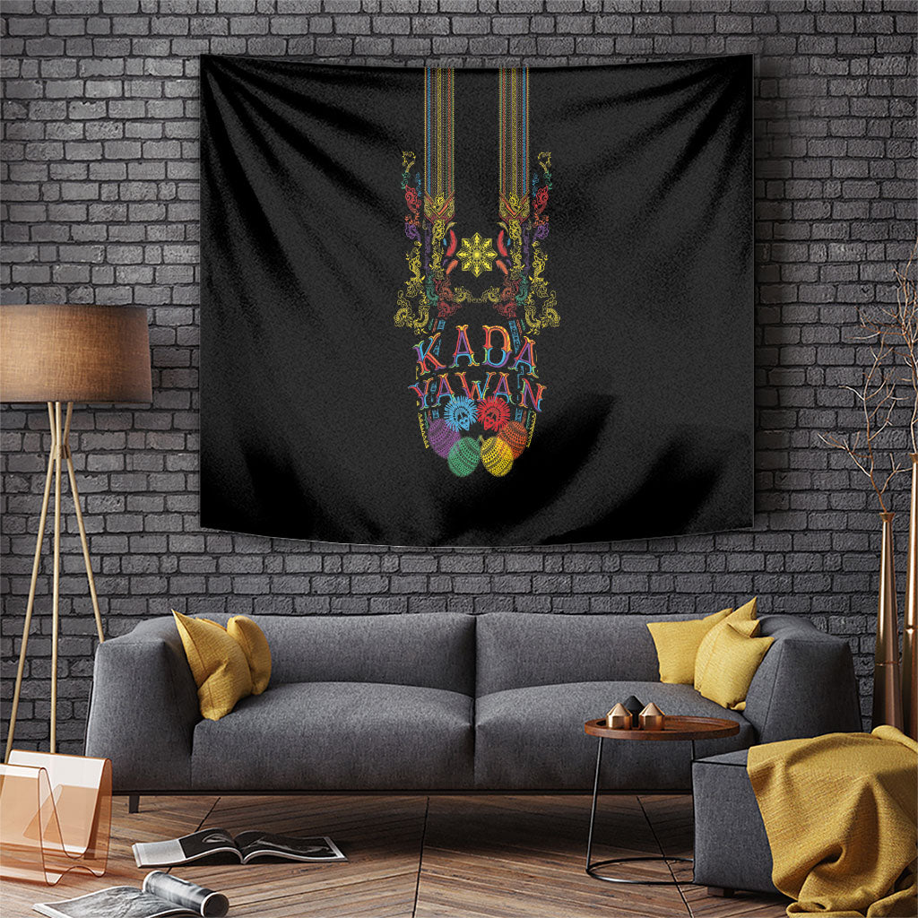 Philippines Kadayawan Festival Tapestry Polynesian Tribal Art Barong Style LT03 Black - Polynesian Pride