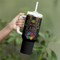 Philippines Kadayawan Festival Tumbler With Handle Polynesian Tribal Art Barong Style