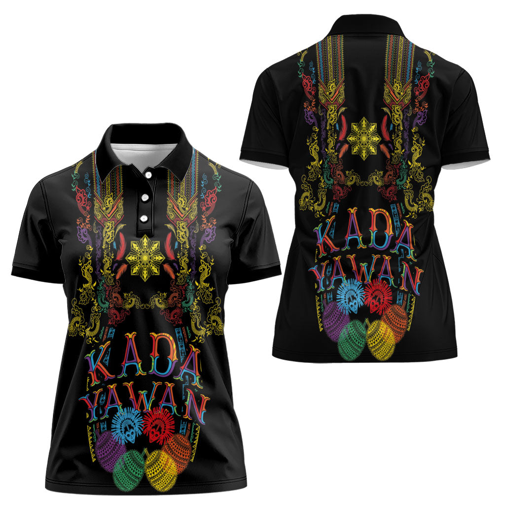 Philippines Kadayawan Festival Women Polo Shirt Polynesian Tribal Art Barong Style