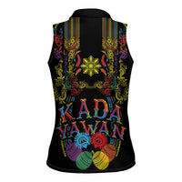 Philippines Kadayawan Festival Women Sleeveless Polo Shirt Polynesian Tribal Art Barong Style