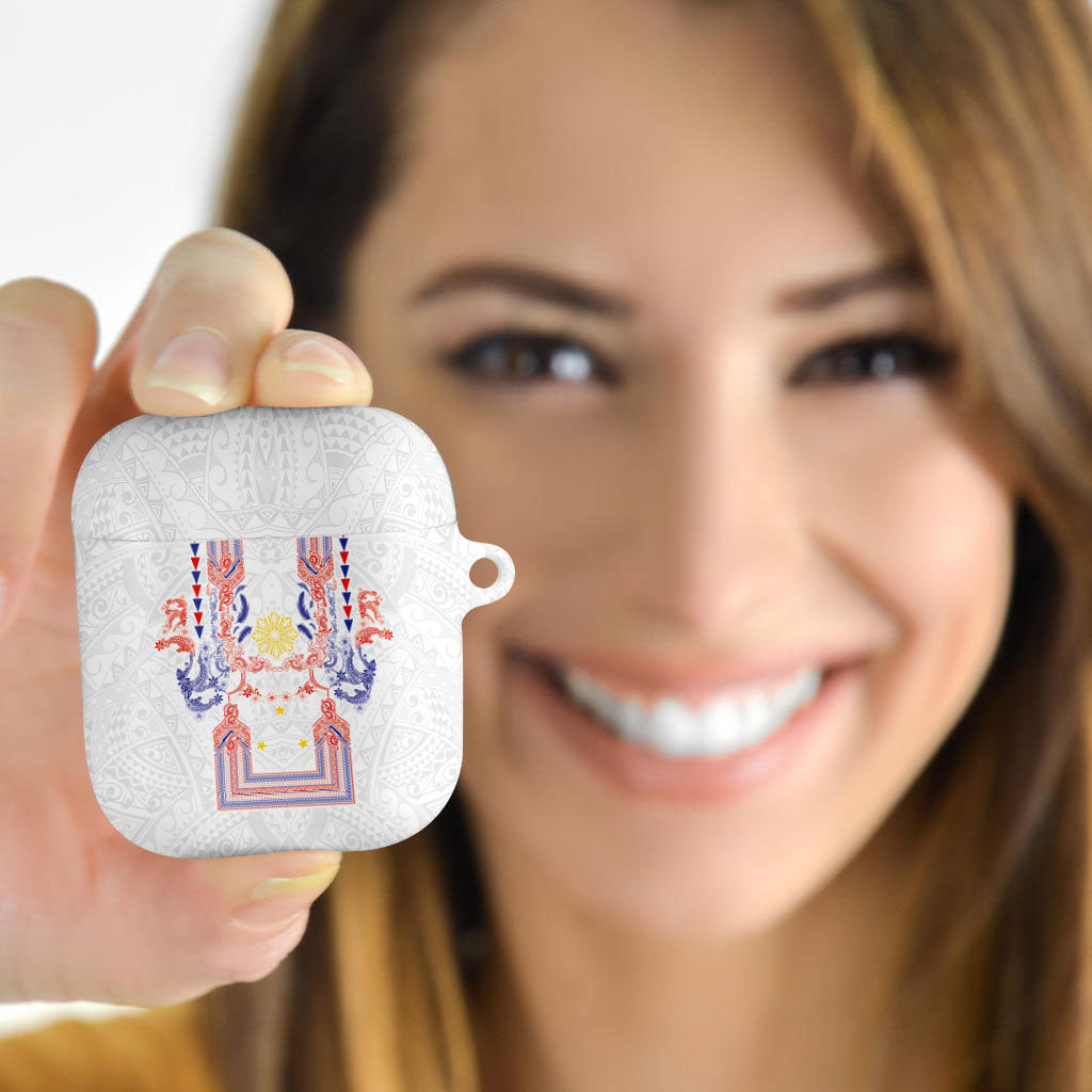 Philippines Barong Style AirPods Case Polynesian Kakau Art Tattoos with Tribal Filipino Sun