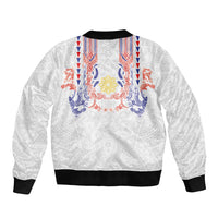 Philippines Barong Style Bomber Jacket Polynesian Kakau Art Tattoos with Tribal Filipino Sun