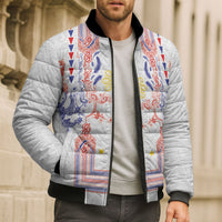 Philippines Barong Style Bomber Puffer Jacket Polynesian Kakau Art Tattoos with Tribal Filipino Sun LT03 - Polynesian Pride